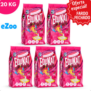 Kit 5 Areia Sanitária Higiênica Natural Argila para Gatos EduKat Fardo Fechado 4 Kg Alfa Pet em Oferta na Shopee