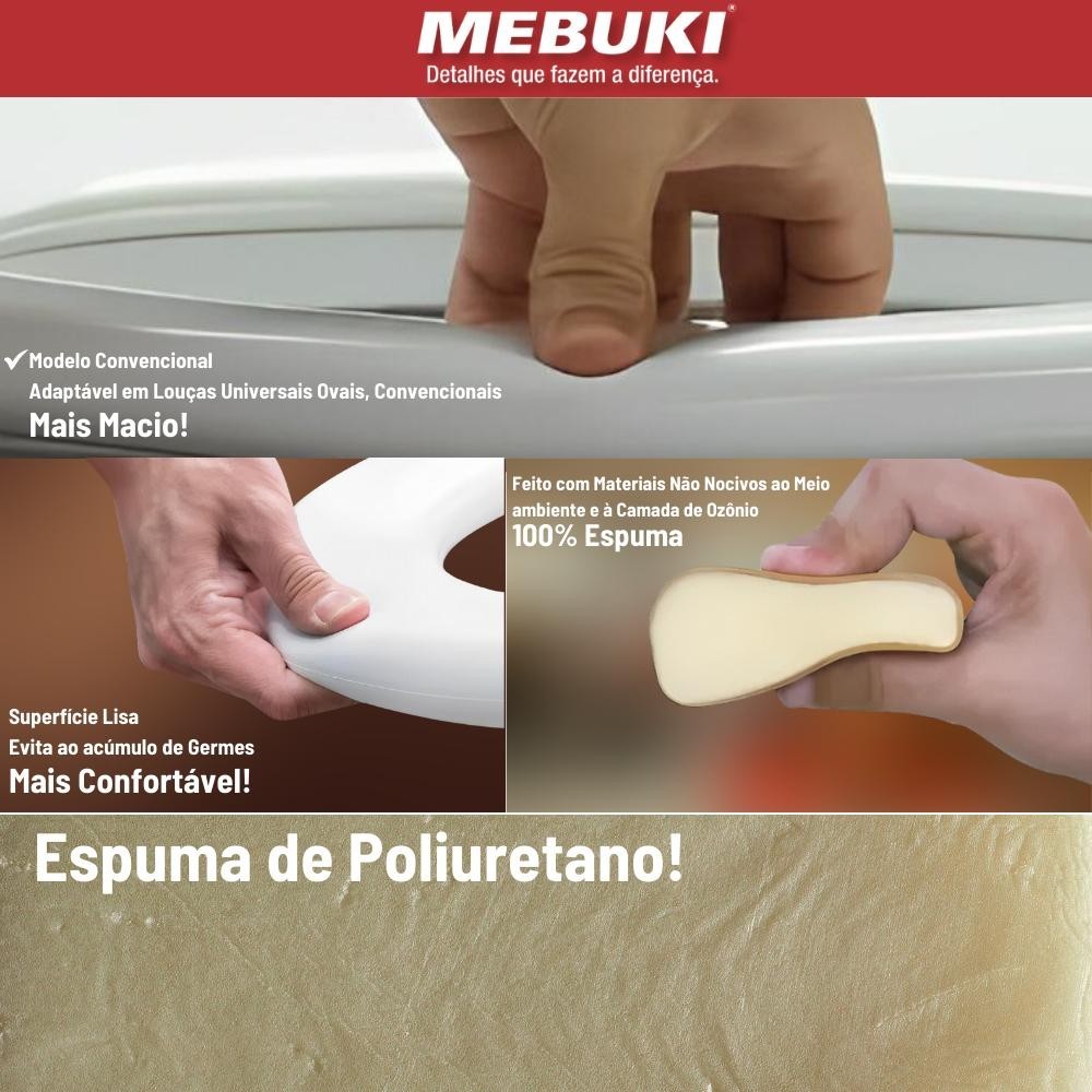 Assento de Vaso sanitário CELITE Fit e Versato almofadado máximo conforto e mais higiênico-Mebuki