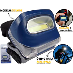 Lanterna Para Cabeça Capacete Led Ciclope Com Elástico Ajustável Brasfort