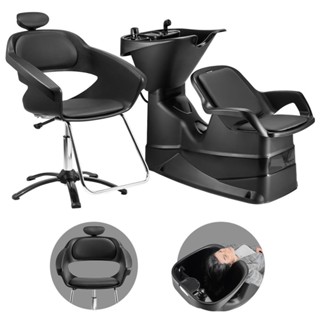 Kit Salão Cadeira Cabeleireiro Primma com Apoio Cabeça + Lavatório de Cabelo Champ Dompel em Oferta na Shopee