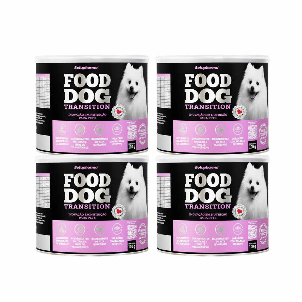 Kit 4 Food Dog Transition Minerais Botupharma 100g