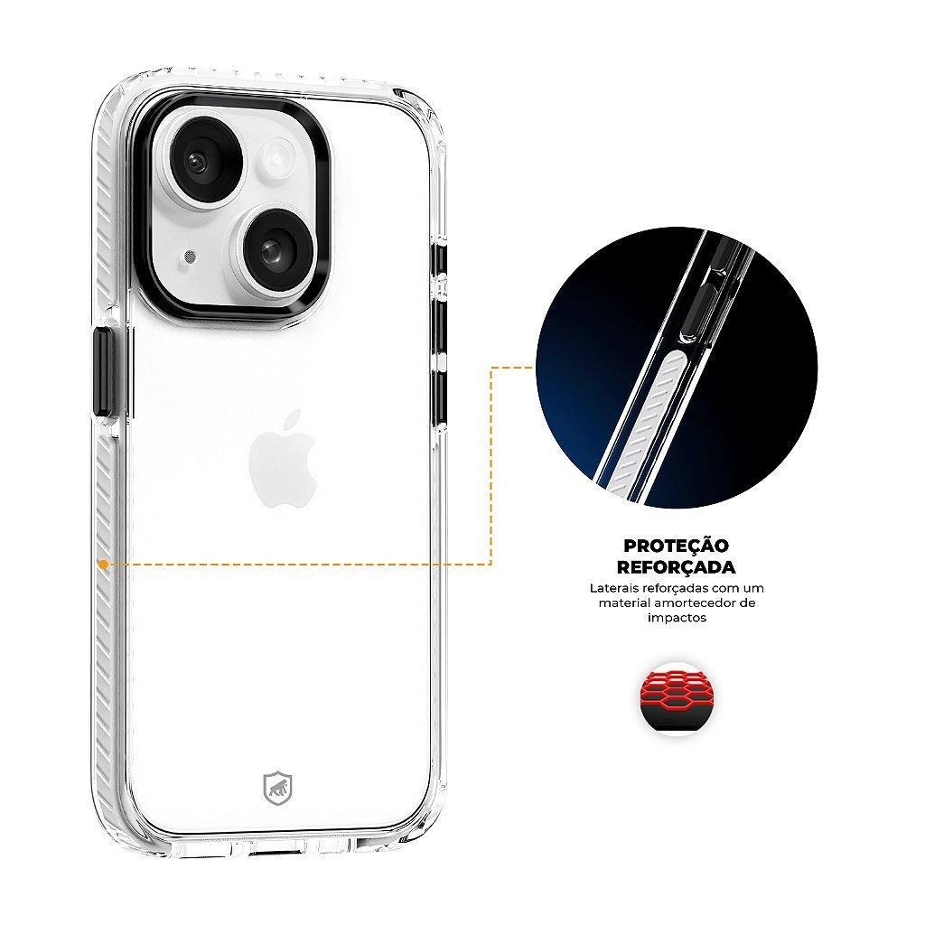 Capa Case Capinha Transparente iPhone 15 Gshield Urus - Elevação lateral branca Proteção 5D — imagem 2 de 2