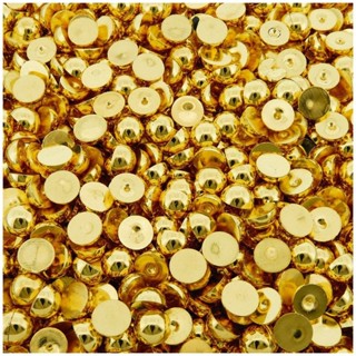 Meia Pérola Redonda ABS Dourado Metalizado 6mm 100 Peças - Bijuterias Artesanato Atacado em Oferta na Shopee