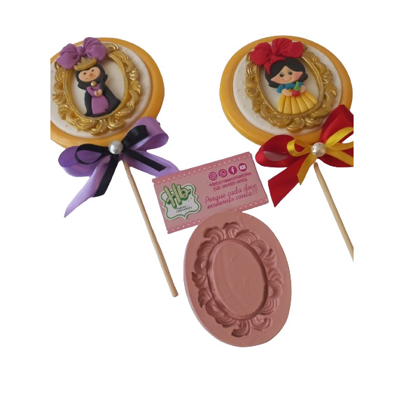 Molde de Silicone Moldura Espelho Branca de Neve