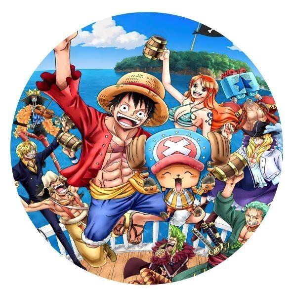 Painel One Piece Festa Redondo Tecido Sublimado MEDIDA 50X50 em Oferta na Shopee