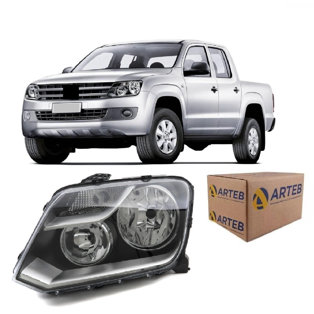 Farol Mascara Negra Amarok 2010 A 2018 Original Arteb Lado Esquerdo