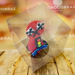 10~50 CAIXA CUBO CRISTAL ACETATO 12X12 ID5243 (IDEIA) ESSENCIAL (CHOCO)