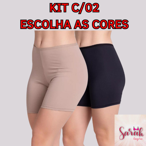 Kit 2 Shorts Anágua Feminino Segunda Pele Premium | Ideal Sob Saia e Vestido