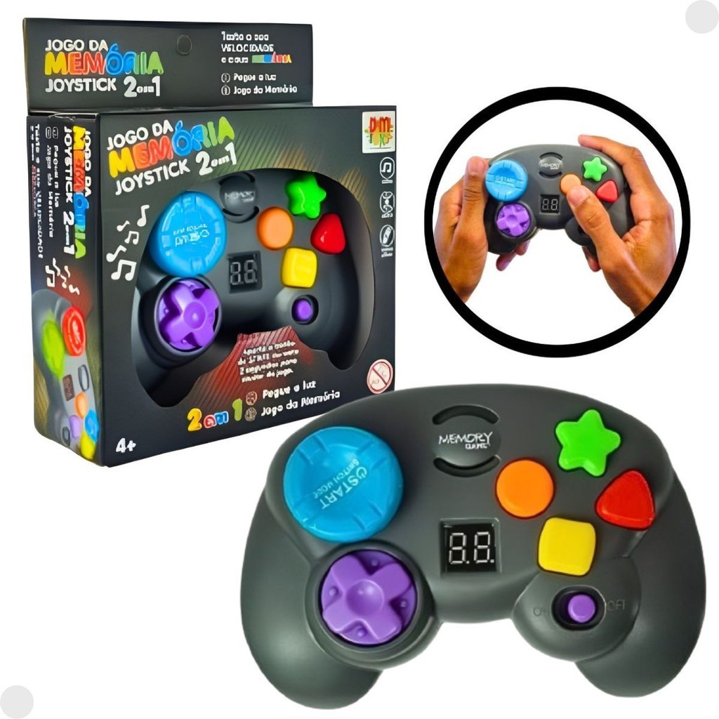 Jogo da Memória 2em1 Joystick Com Luz e Som DMGO6921 - DM Toys - Hobbies & Collections
