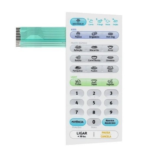 Membrana Teclado Microondas Electrolux ME28S Relevo