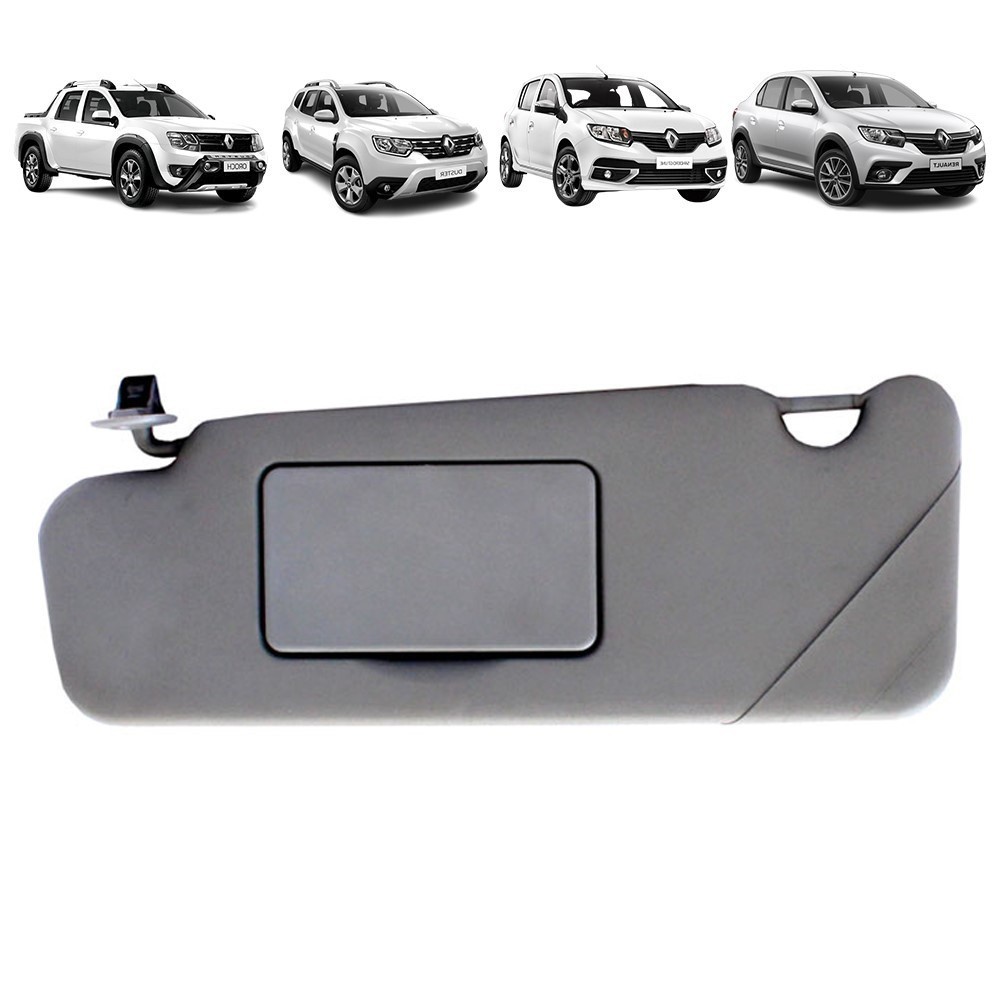 Quebra Sol Cinza Escuro C Espelho Renault Logan Sandero Duster Oroch 2007 a 2022 Lado Esquerdo Newtec Nt2803 em Oferta na Shopee