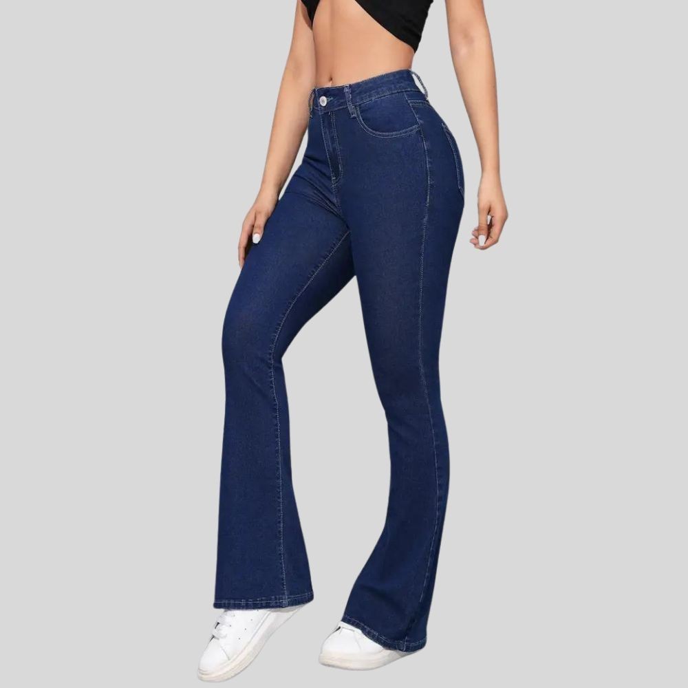 KIT 3 Calças Flare Jeans Feminina Boca de Sino Cintura Alta Modeladora Confort