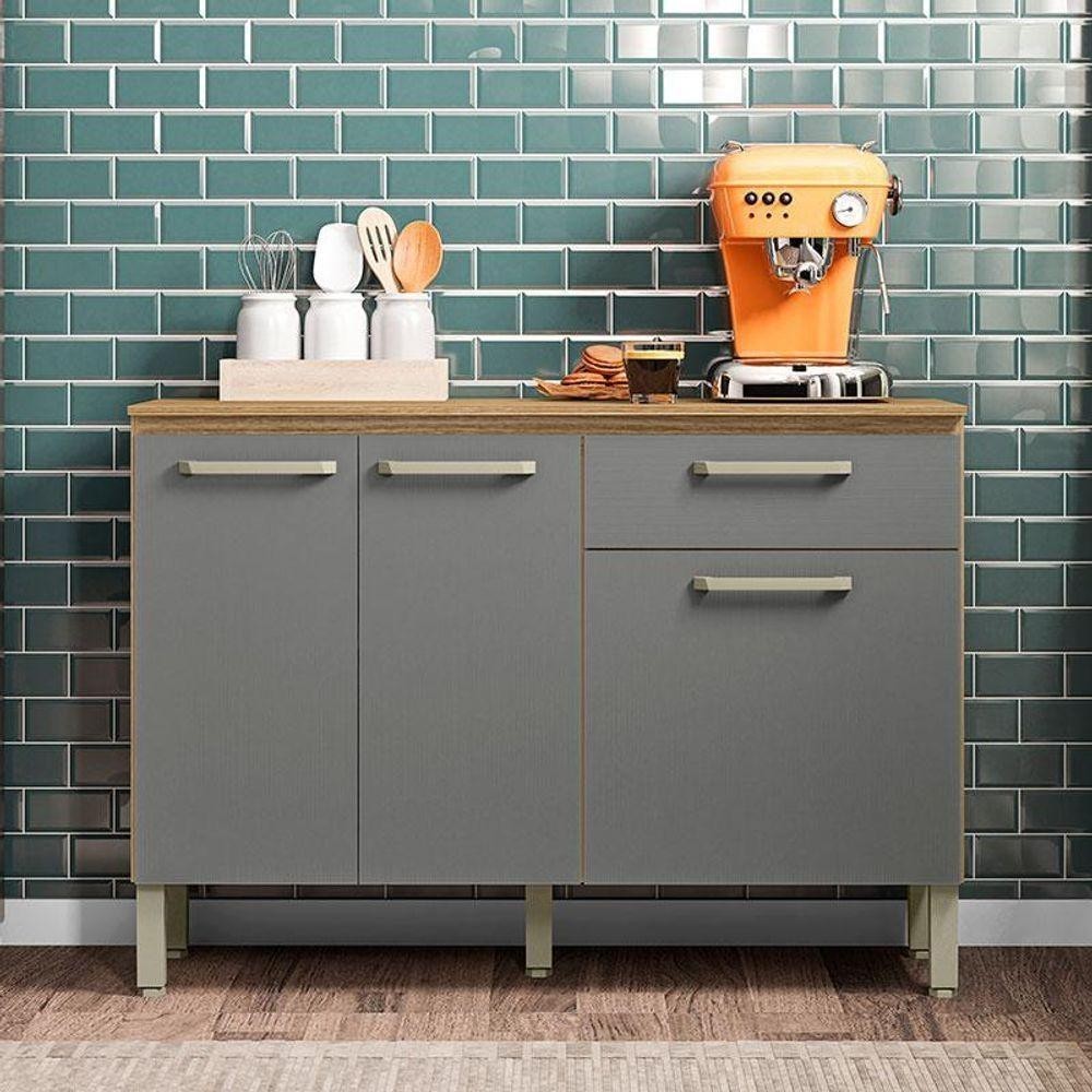 Balcão De Cozinha Versalhes Freijó Gris - Kits Paraná em Oferta na Shopee