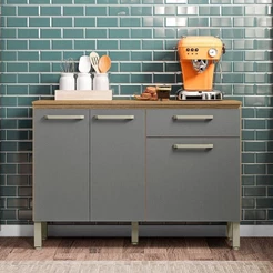 Balcão De Cozinha Versalhes Freijó Gris - Kits Paraná