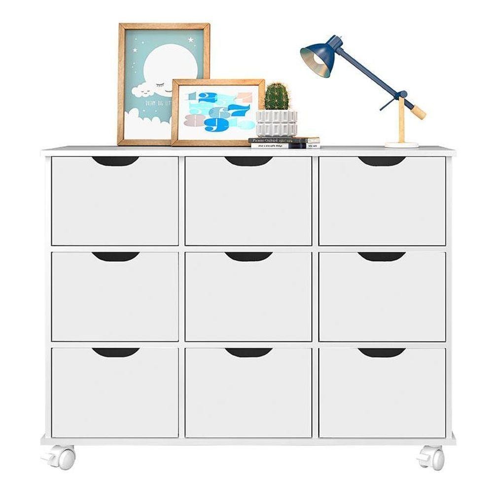 Nicho Organizador 9 Gavetas Branco Brilho - Qmovi - Home & Living