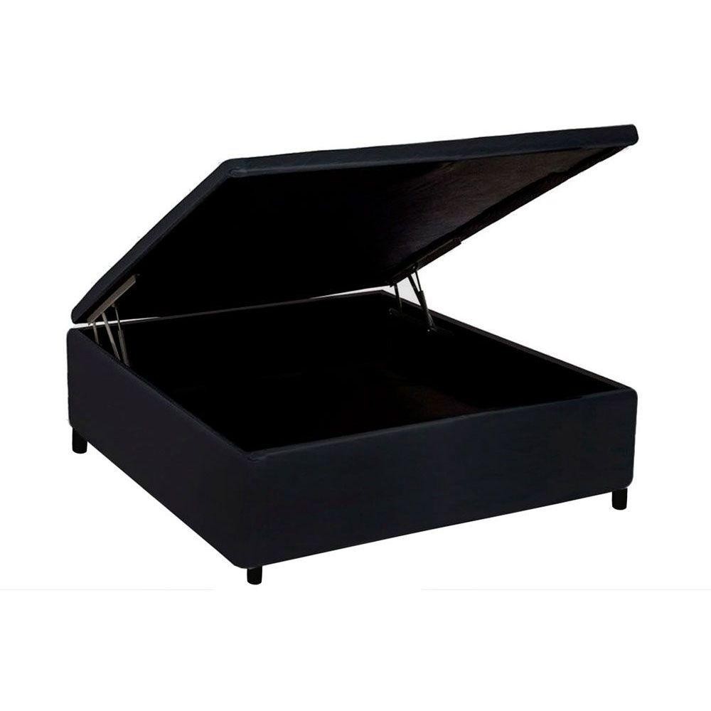 Cama Box Baú Casal Universal Courano Black (138x188x35) - Costa Rica em Oferta na Shopee