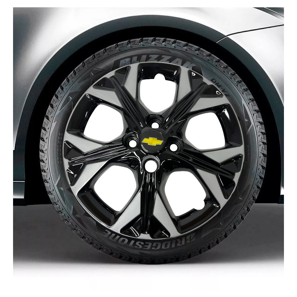 01 Calota Carlota Gm Chevrolet Onix Prisma Roda Aro 15 2021 Preto Prata · foto 2