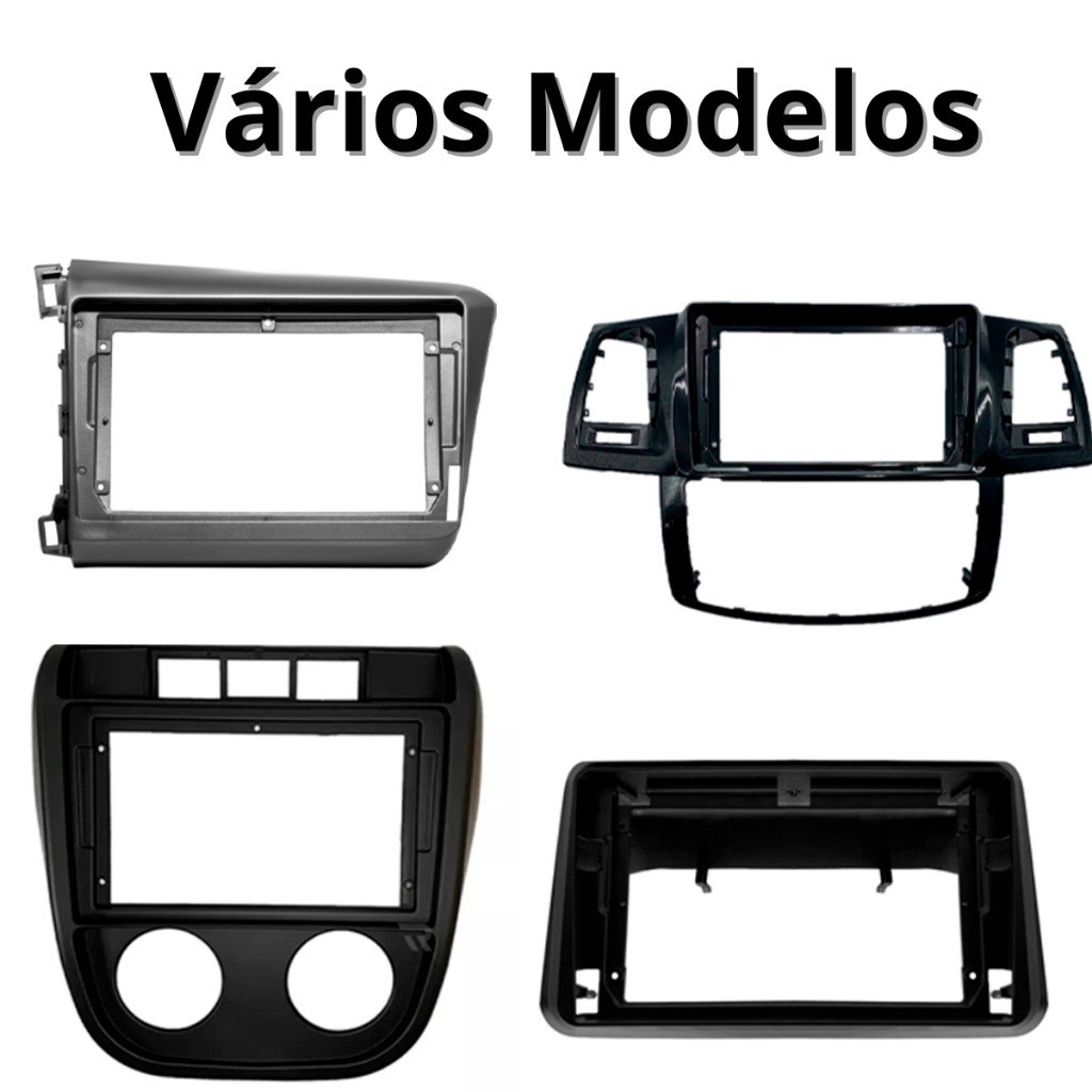 Moldura Central DVD Multimidia 2 DIN Para Carro Diversos Modelos Spin Onix HB20 Palio Fox Crossfox em Oferta na Shopee