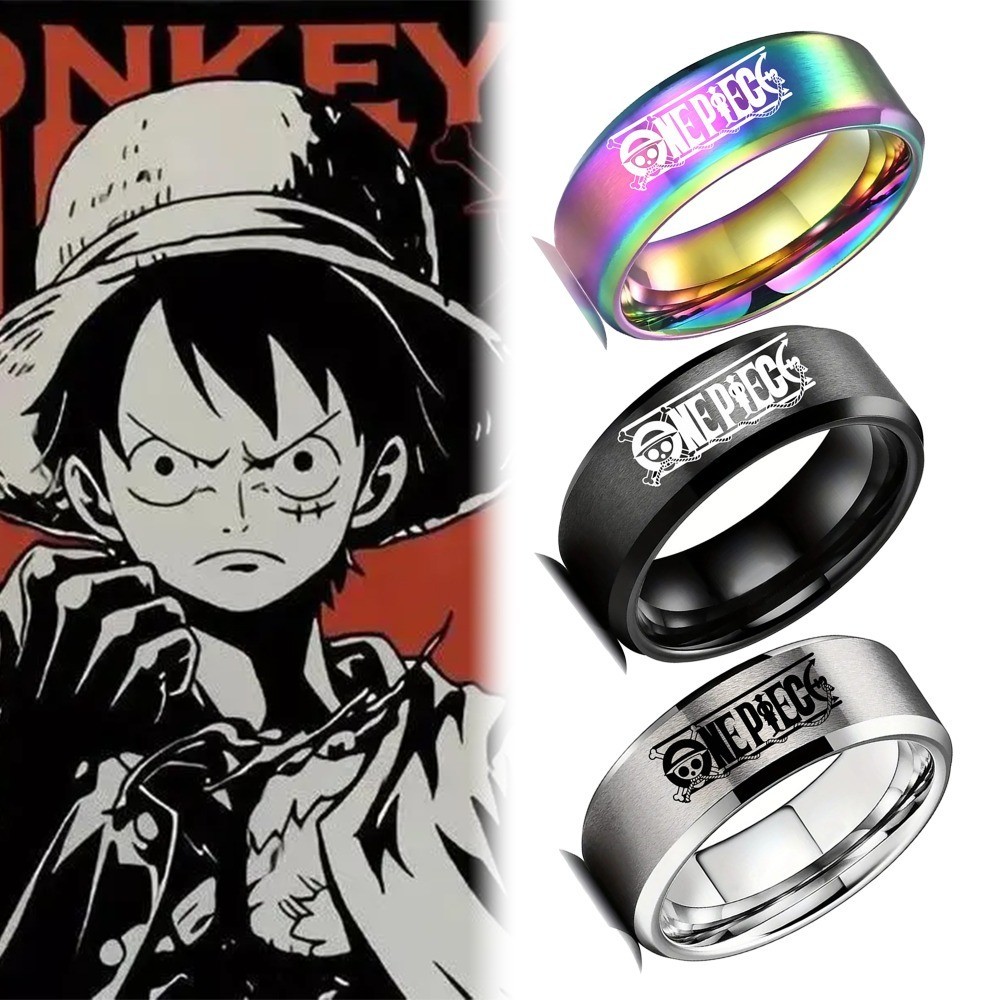 Anime One Piece Ring Law Trafalgar Luffy Zoro Ace Aço Inoxidável Halloween Homem Mulher Cosplay Acessórios De Moda Presentes em Oferta na Shopee
