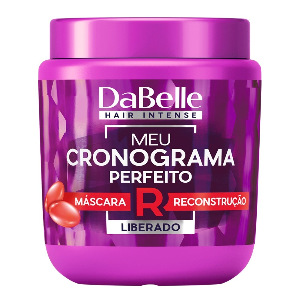 Dabelle Máscara Tratamento Creme Capilar Reconstrução Meu Cronograma Perfeito 400g Reduz Frizz Maciez e Brilho