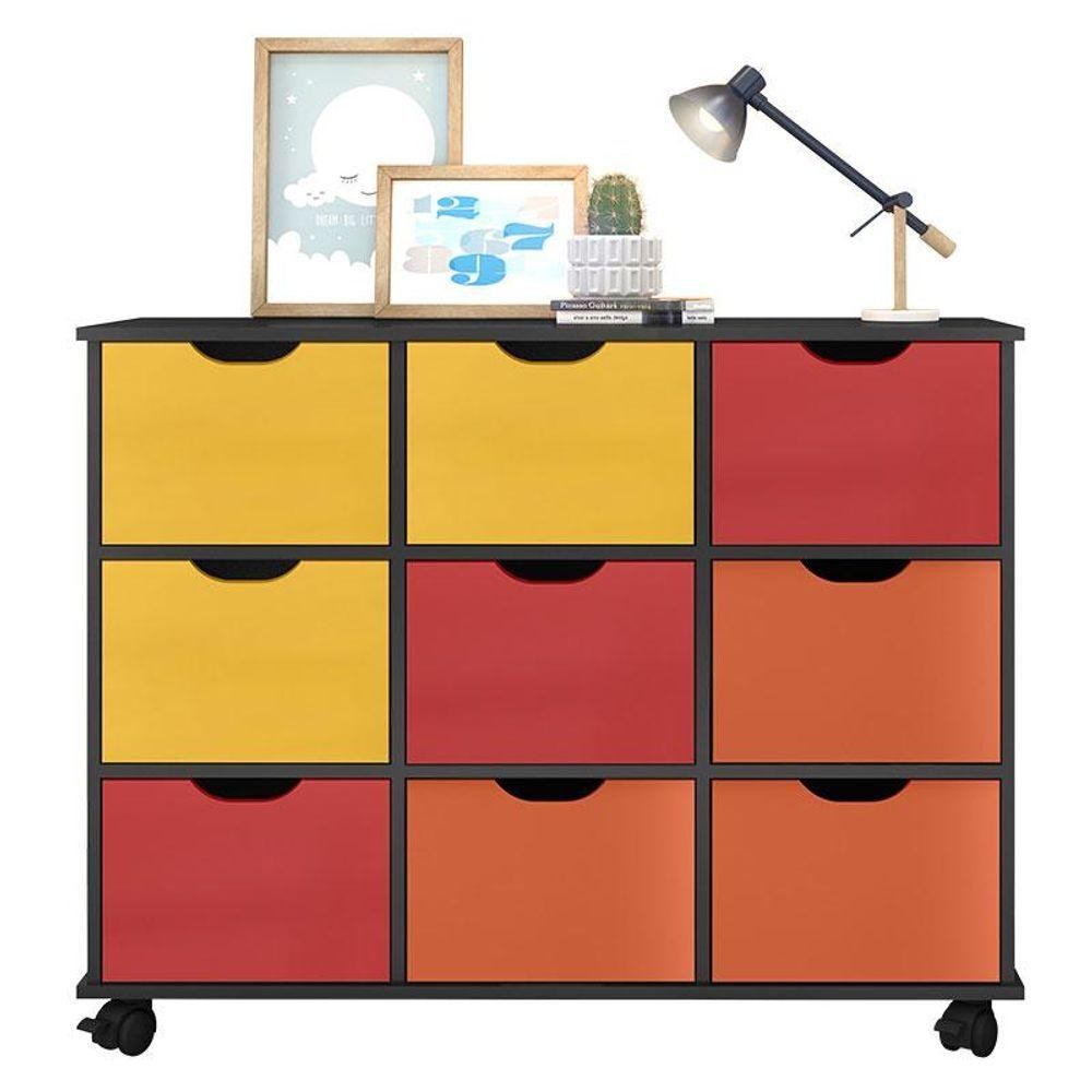 Nicho Organizador 9 Gavetas Preto Colors - Qmovi em Oferta na Shopee