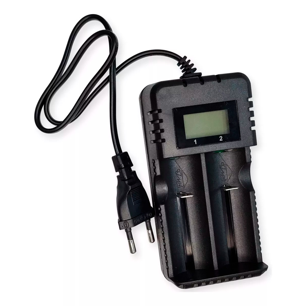 Carregador Li-ion 2 Slots Recarregável para Baterias Íon de Lítio em Oferta na Shopee