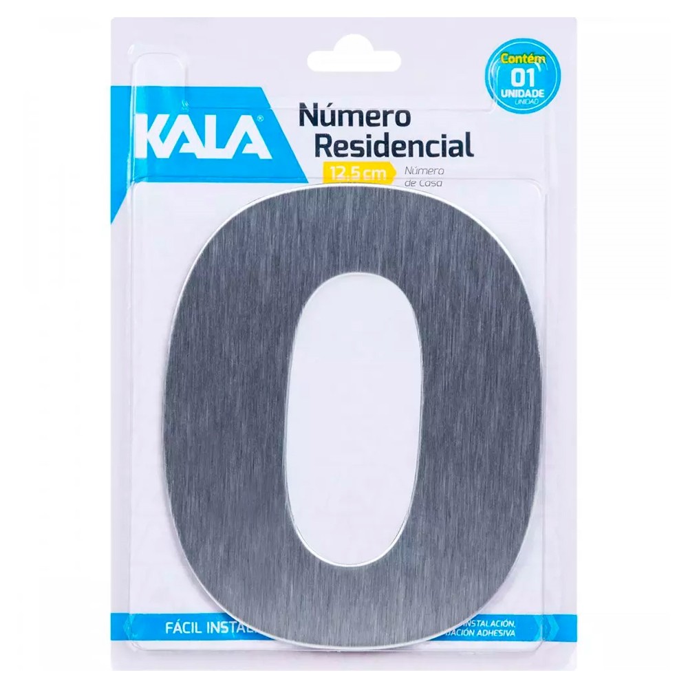 Número Residencial Aço Escovado 12,5 - Kala em Oferta na Shopee