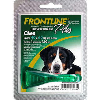 Frontline Plus para Cães de 40 a 60 Kg - 1 Pipeta - 4,02 mL em Oferta na Shopee