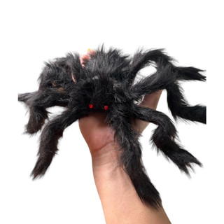 Aranha Pelúcia  Perna Maleável 30cm Decoração Halloween