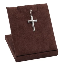 Pingente de prata 925 cruz crucifixo liso quinado