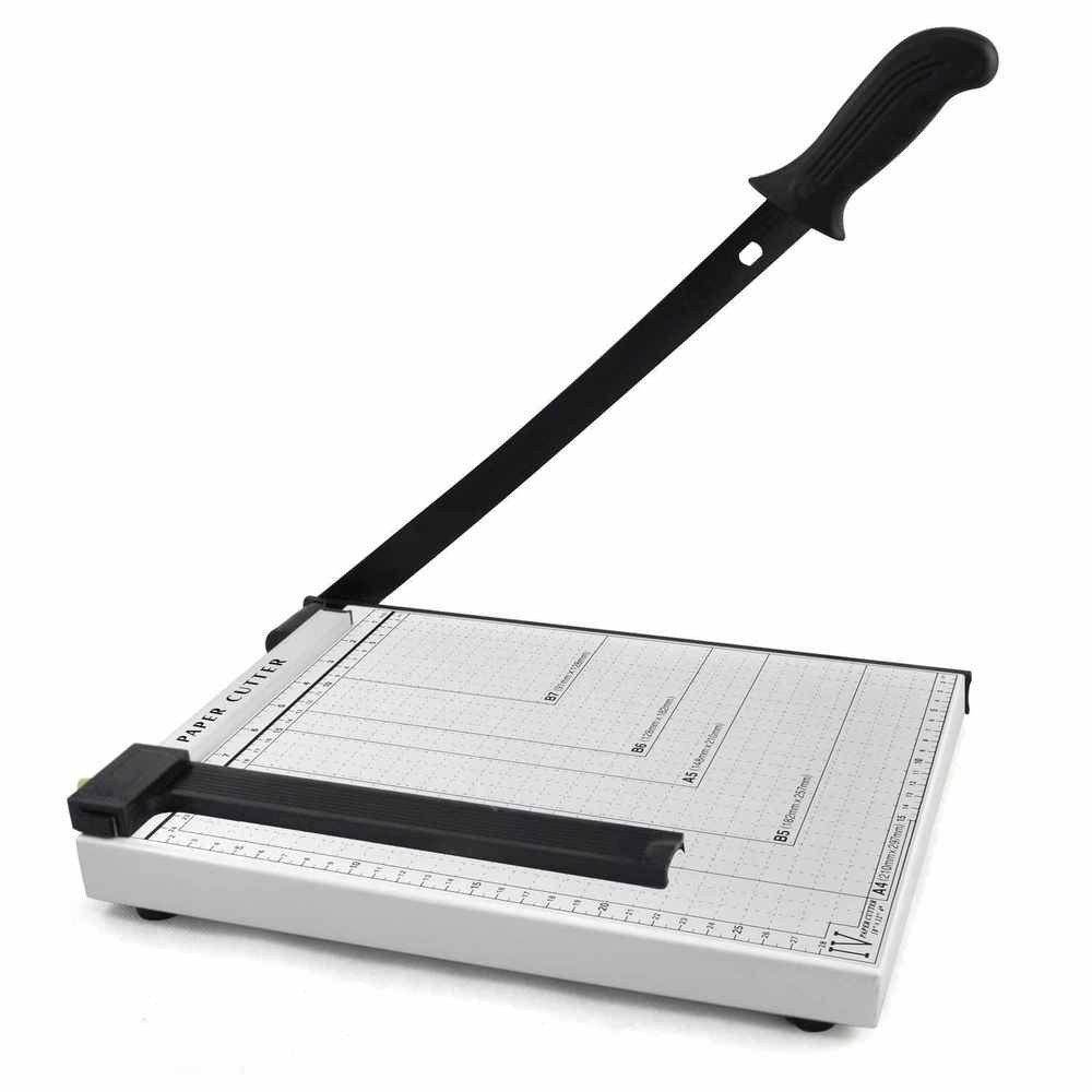 GUILHOTINA CORTADOR DE PAPEL BASE EM AÇO 30CM PARA PAPEL A4, CORTA ATÉ 10 FOLHAS COM ALINHADOR