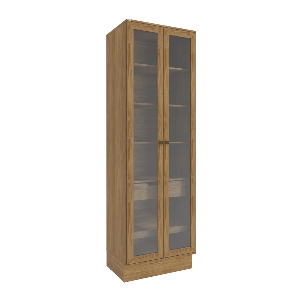 Cristaleira Celeste Kappesberg 100% MDF 2 Portas 1 Gaveta Nogueira 72cm - Home & Living