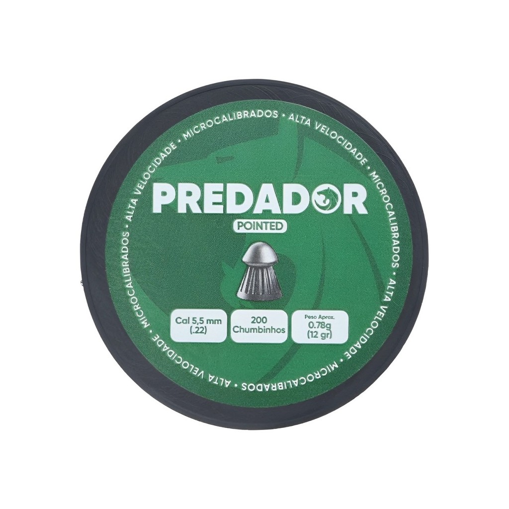 Chumbinho Rossi Predador Pointed Cal. 5.5mm (.22) 200 unidades em Oferta na Shopee
