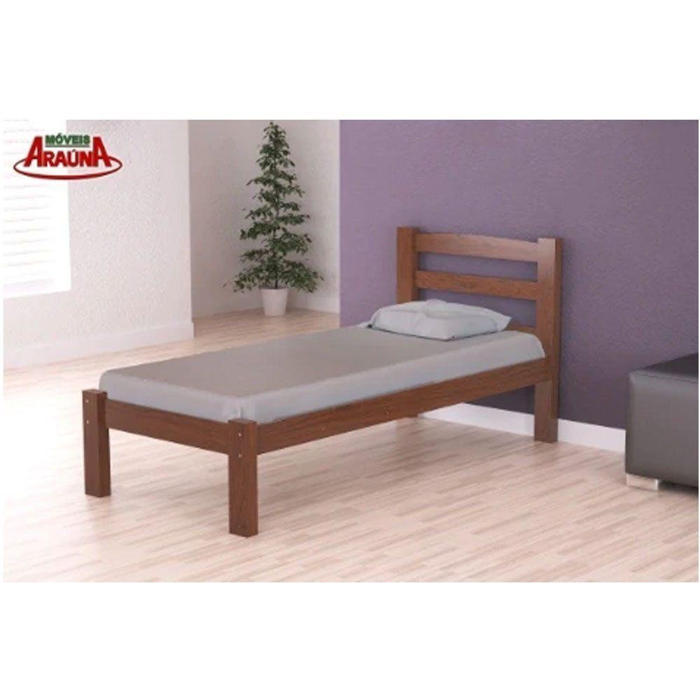 Cama Robusta Solteiro Mdf Arauna Amendoa em Oferta na Shopee