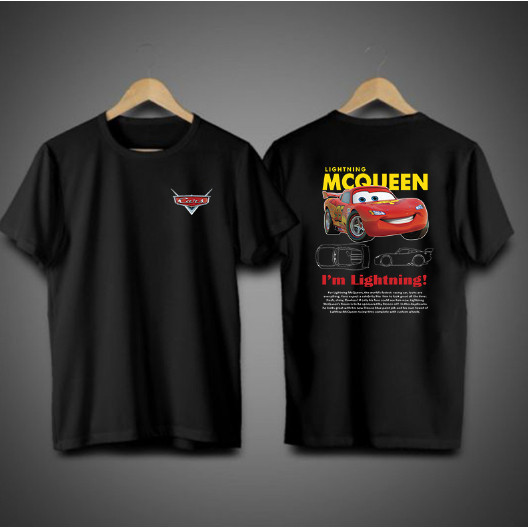 Camiseta Unissex  McQueen e Sally Básica 100% Algodao Camisa Relâmpago McQueen e Sally Lançamento