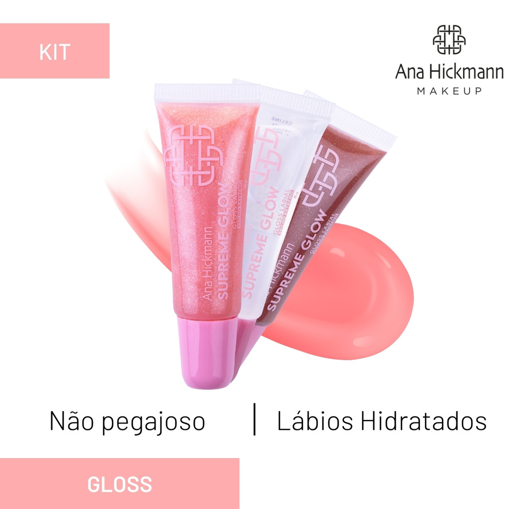 Kit Gloss Labial 3 Unidades Gloss Supreme Glow Ana Hickmann
