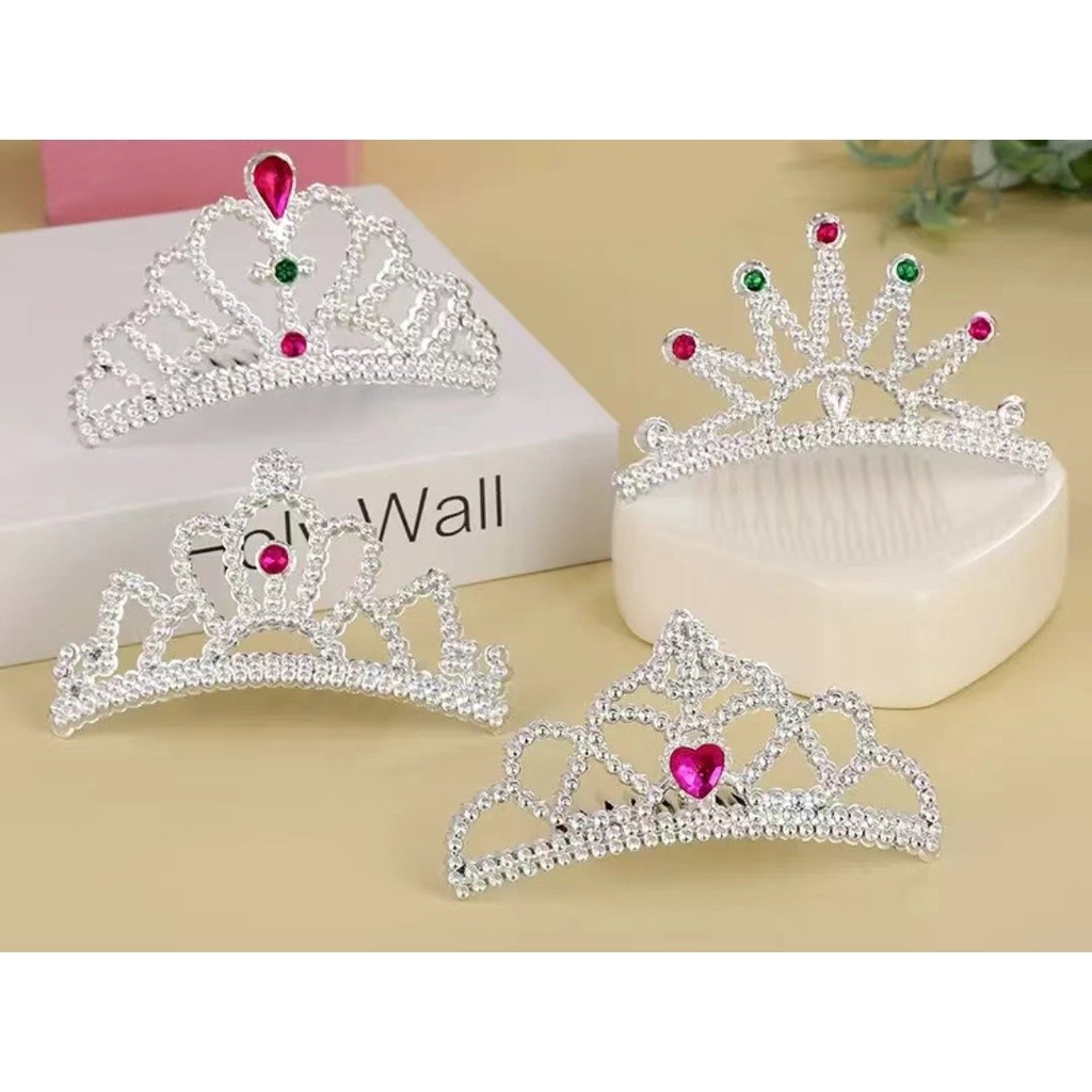 Kit com 12 /24  Mini Coroa de Princesa Pente strass penteado noivinhas daminha Deputante Infantil formatura casamento em Oferta na Shopee