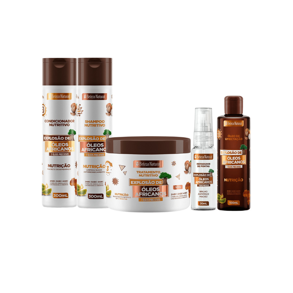 Kit Beleza Natural Trio Óleos Africanos + Óleo Umectação + Óleo Reparador bn.Explosão em Oferta na Shopee