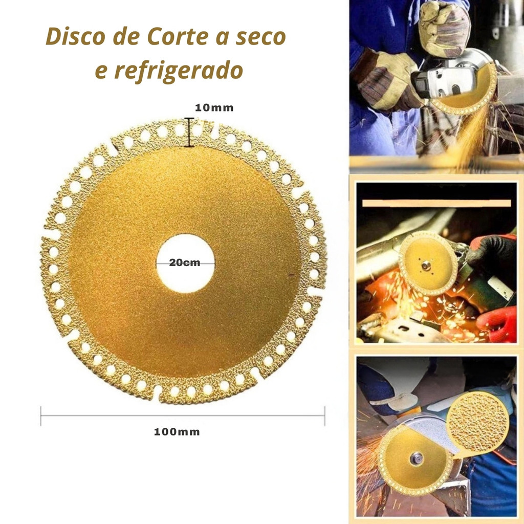 Disco De Corte Lâmina de Serra Diamantada 4 Polegadas Disco, Diamantado, Multiuso, Corte, Aço, Mármore