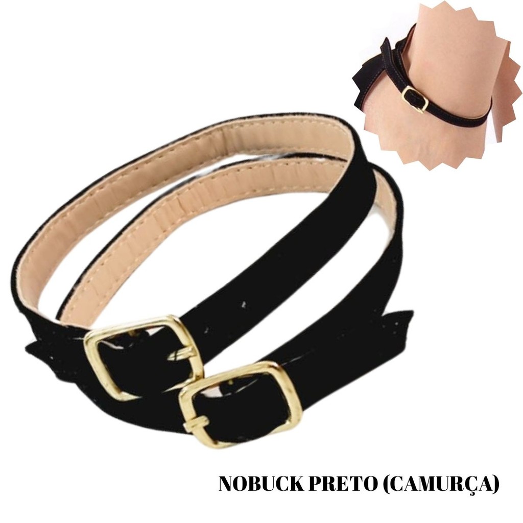 tornozeleira sandália tira com fivela ouro scarpin 1 par em Oferta na Shopee