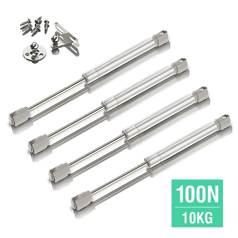 Kit 4 PEÇAS Pistão A Gás Amortecedor 100N (10kg) Para Porta de Móveis e Armários