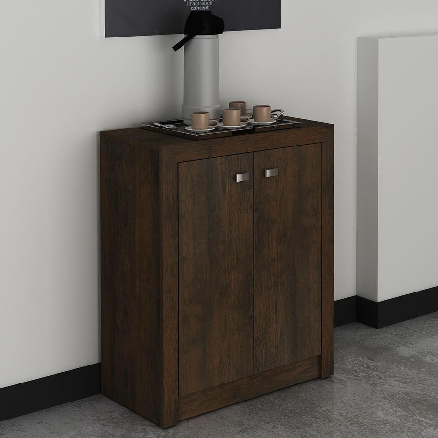 Balcão Escritório Organizador Home Office 2 Portas Rústico com Prateleira em Oferta na Shopee