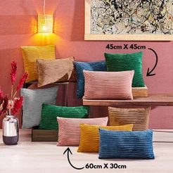 Kit 4 Capas de Almofadas Soft Alto Relevo Canelada 45cm x 45cm e 60cm x 30cm Com Zíper - Bariloche