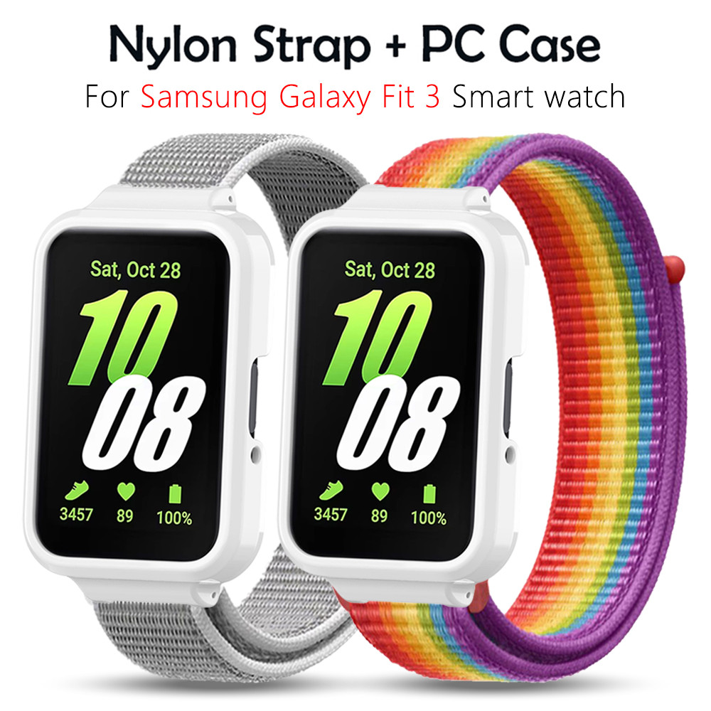 Pulseira De Nylon Com Capa Para PC Samsung Galaxy Fit 3 Pulseiras Respiráveis Sm