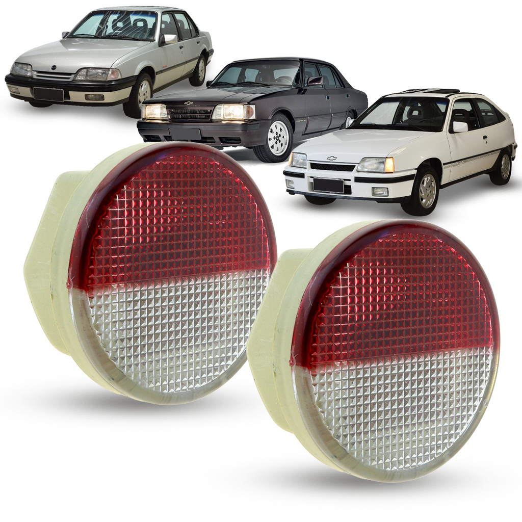 Par de Lanterna Luz de Cortesia da Porta Redonda Chevrolet Monza Tubarão Opala Caravan Kadett