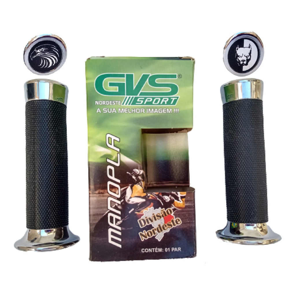 Manopla Moto Custom Cromada Universal Aguia Pitbull Gvs Par em Oferta na Shopee