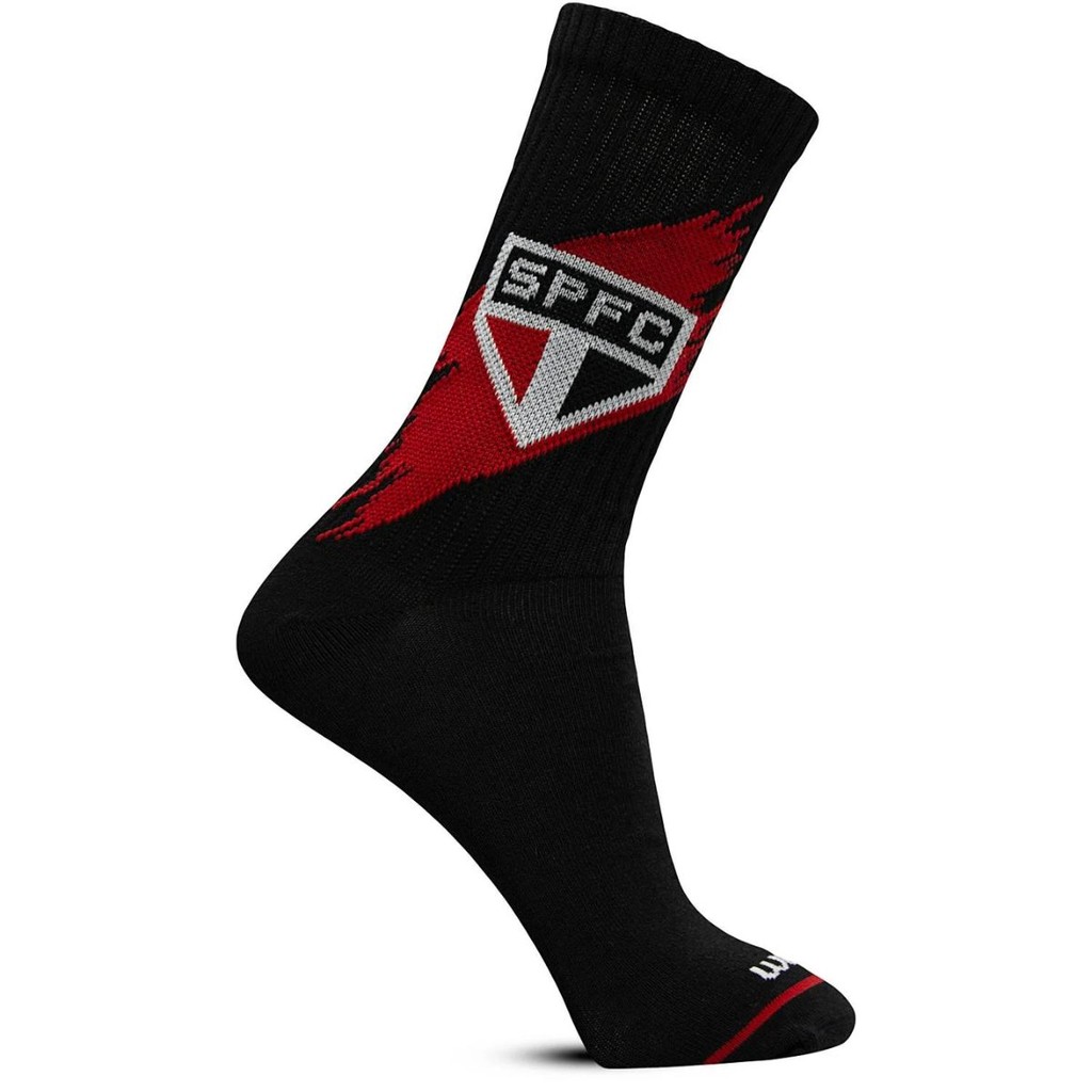 Kit 2 Pares Meias Masculina Esportiva São Paulo Cano Médio Rikam