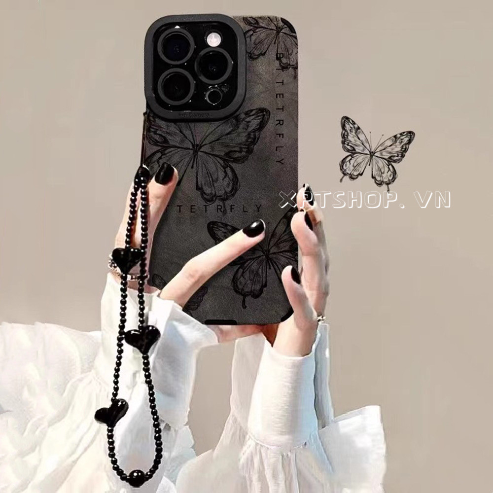 Capa De Telefone De Couro Borboleta Preta Para iPhone 17 Pro Max 17 Ar 16Plus 15 14 13 12 11 Cobertura Completa À Prova em Oferta na Shopee