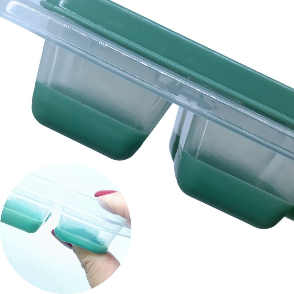 Kit 4 Formas de Gelo Silicone com Tampa Enche Fácil Sortidas · foto 2