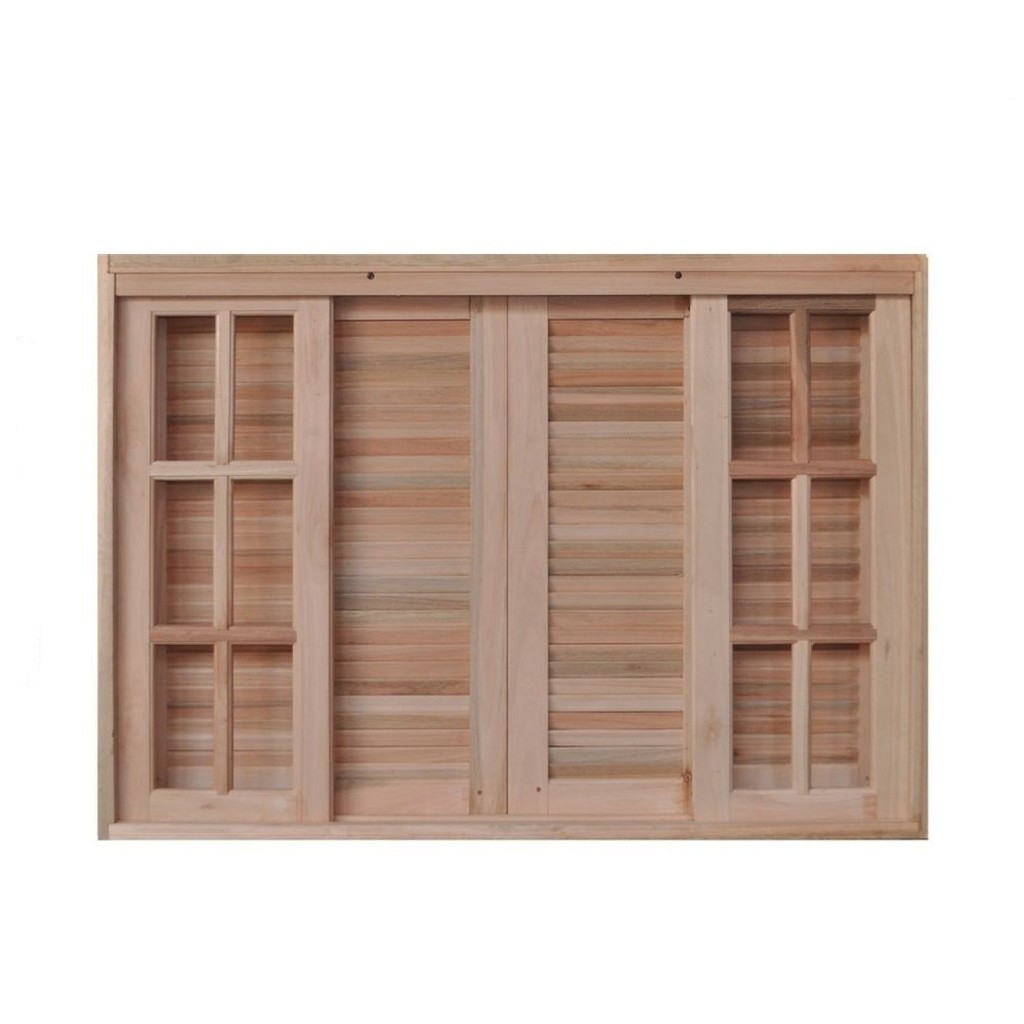 Janela de Madeira Veneziana 120x100cm 6 Folhas Rodam em Oferta na Shopee